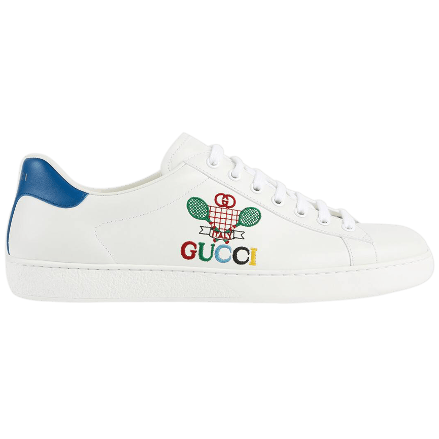 Gucci Ace Sneakers Tennis Men's Shoes White Tennis Sewed Calf-Skin Leather Casual (GGM1713)