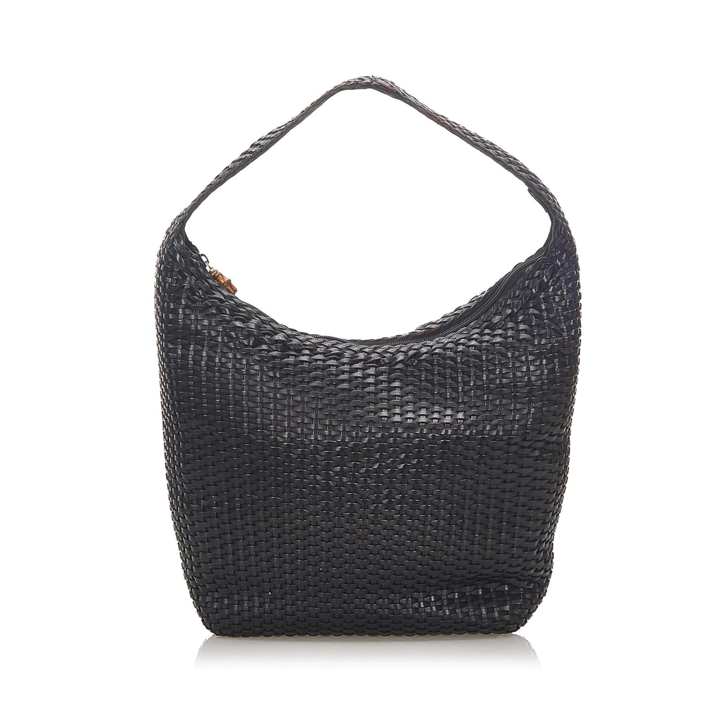 G*G Bamboo Basketweave Leather Shoulder Bag (SHG-18984)
