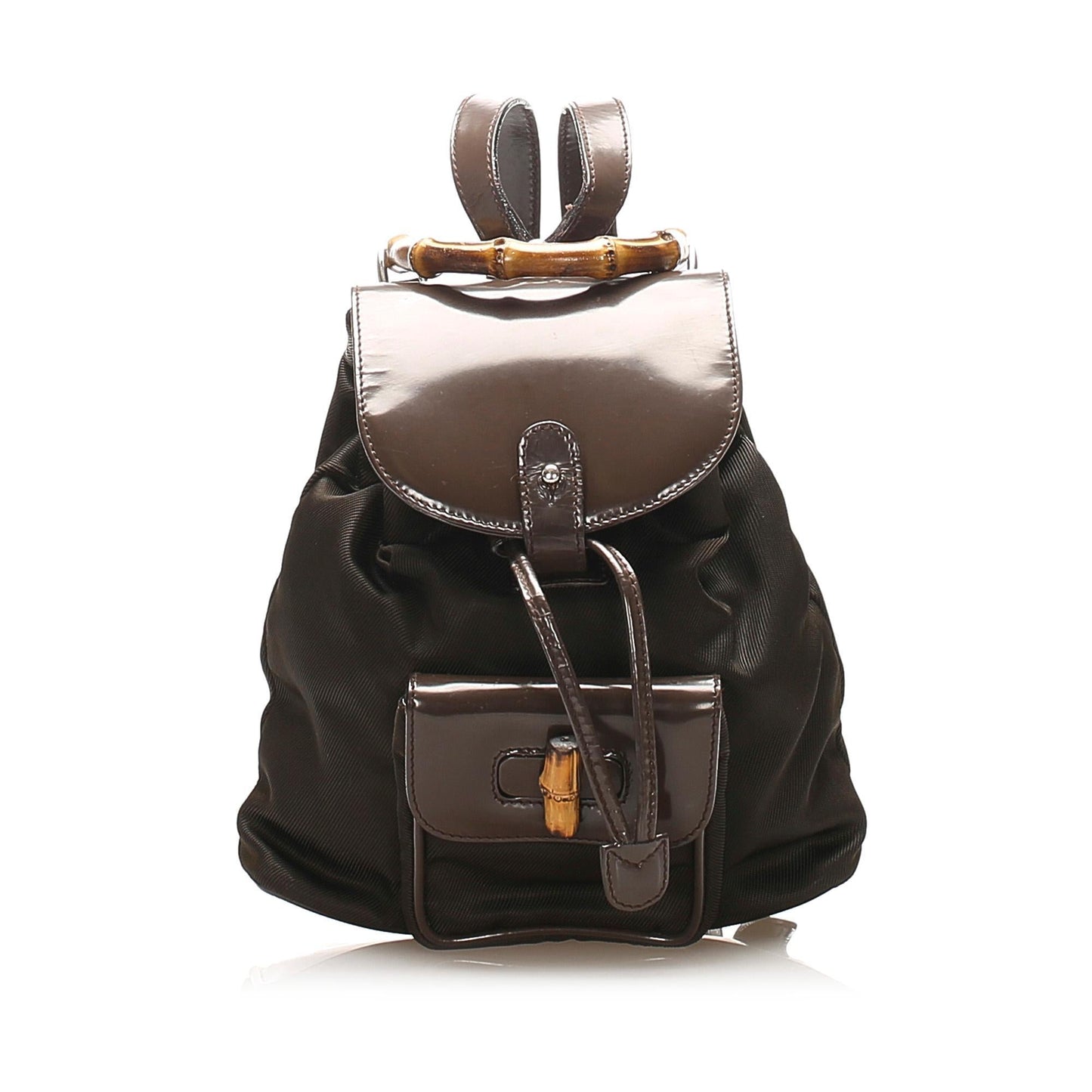 G*G Bamboo Drawstring Leather Backpack (SHG-20848)