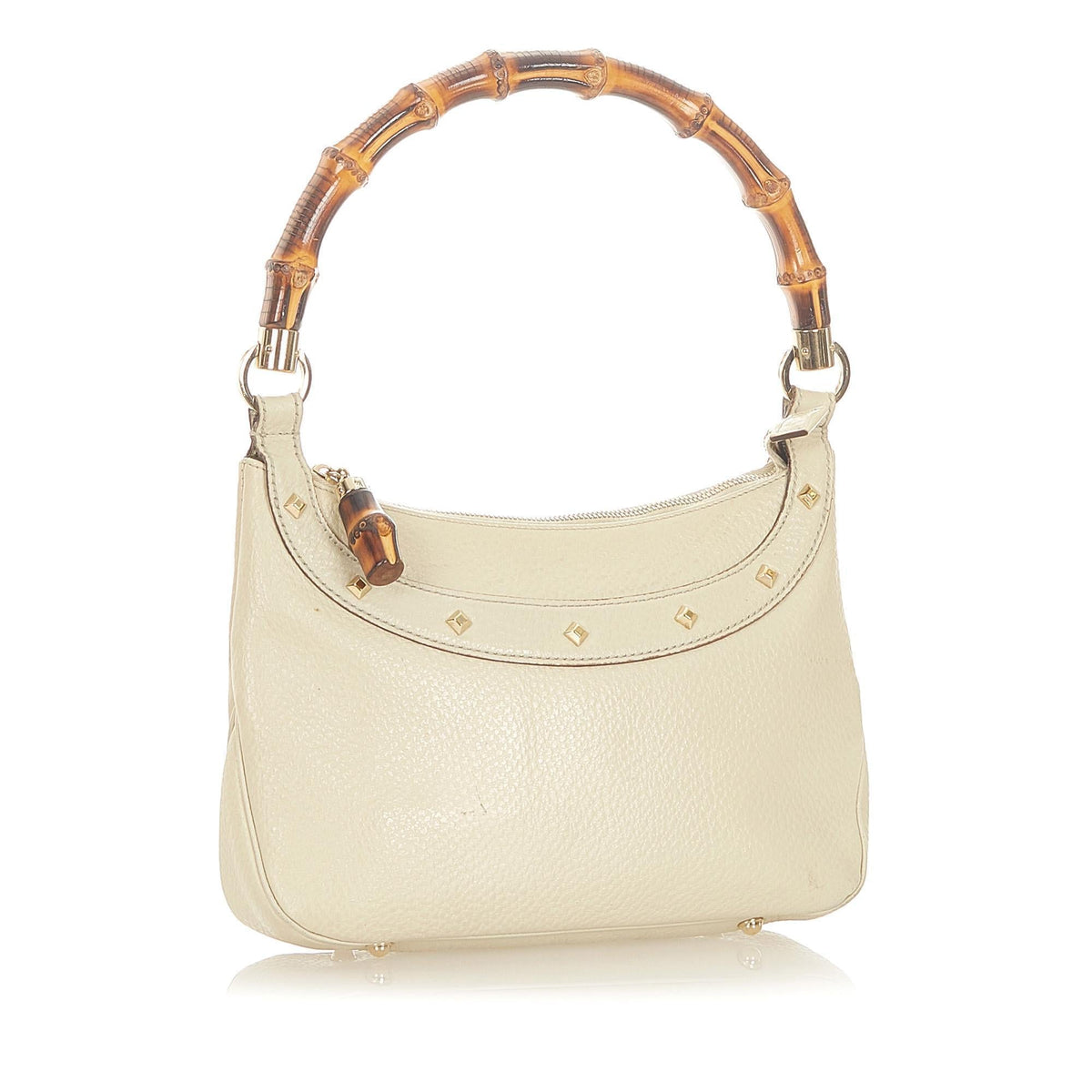 G*G Bamboo Nailhead Leather Handbag (SHG-19475)