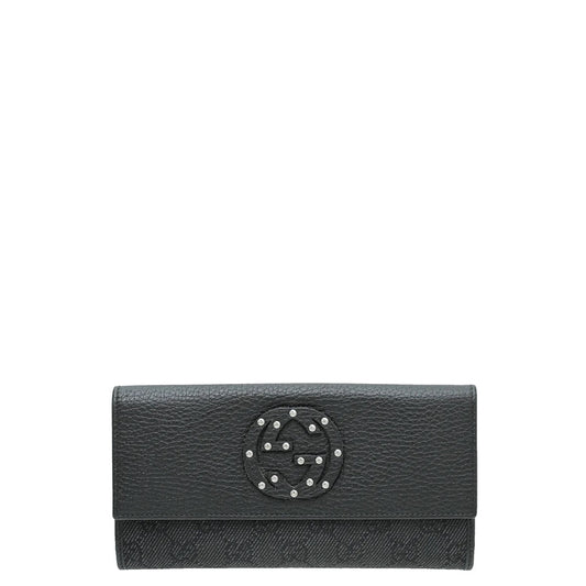 GUCCI STUDDED INTERLOCKING G CONTINENTAL WALLET
