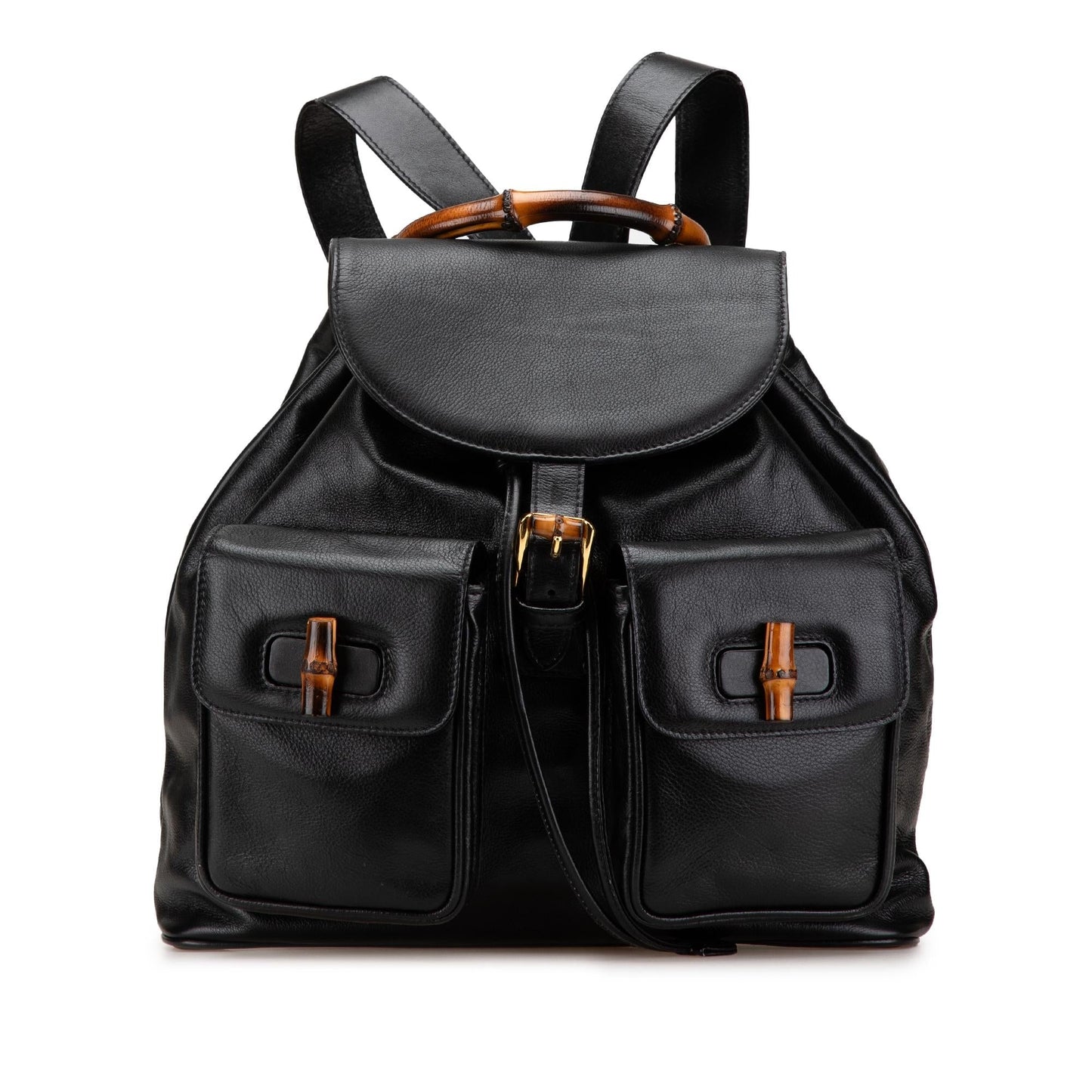 Gucci Calfskin Bamboo Drawstring Backpack