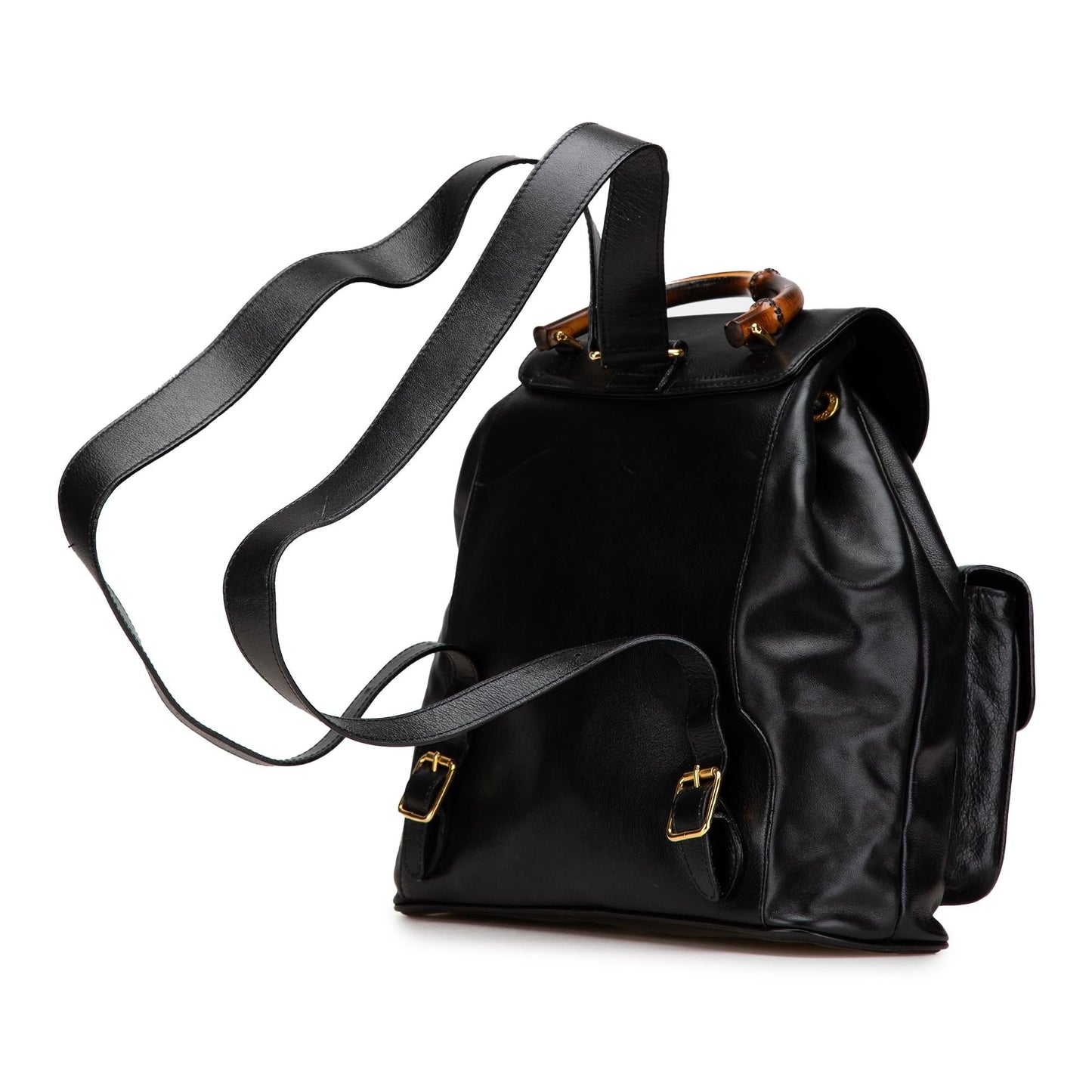 Gucci Calfskin Bamboo Drawstring Backpack