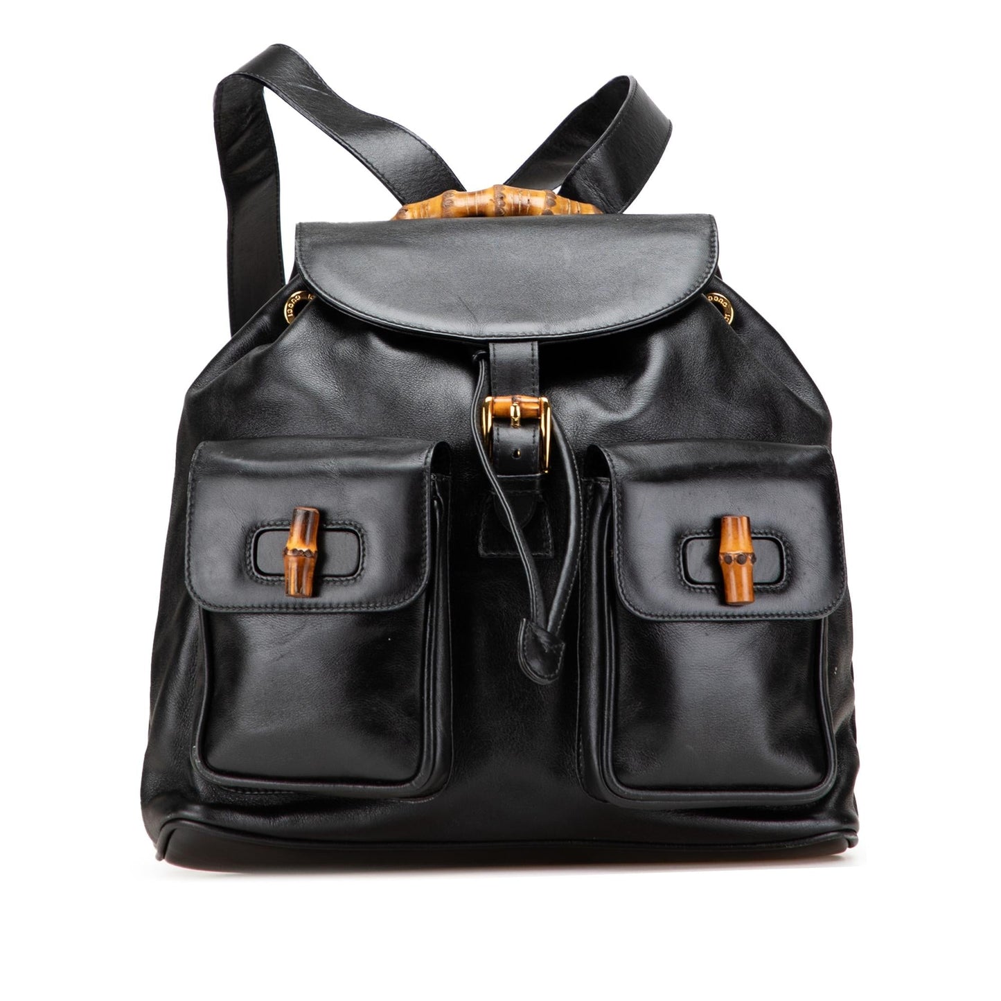 Gucci Calfskin Bamboo Drawstring Backpack