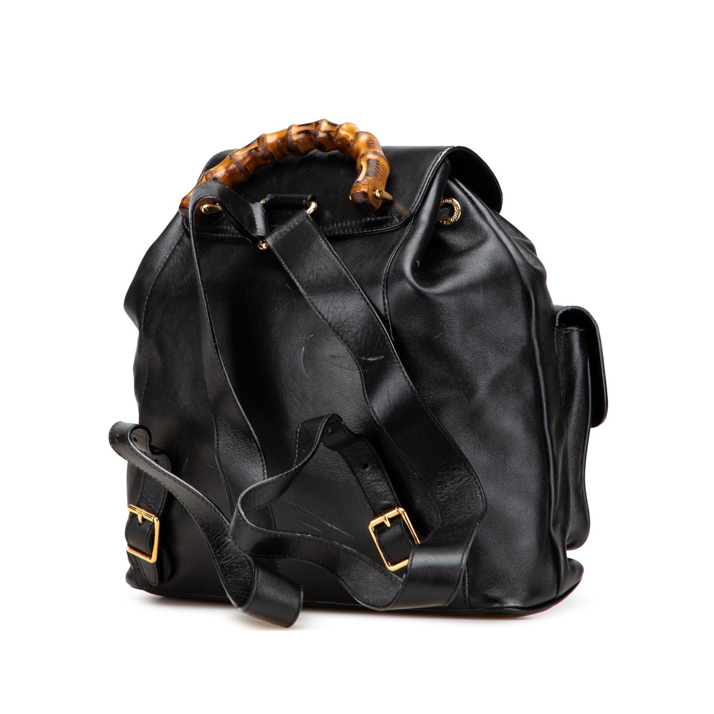 Gucci Calfskin Bamboo Drawstring Backpack