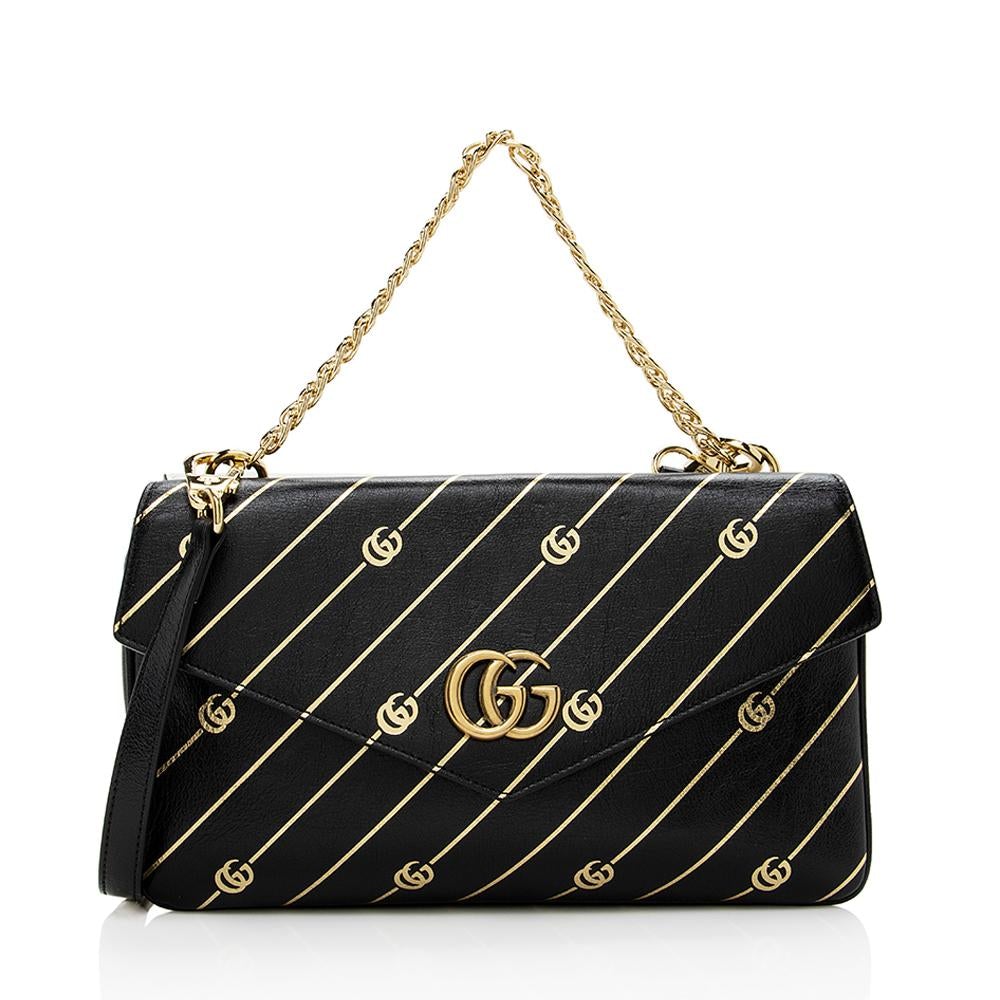 G*G Calfskin Thiara Double Shoulder Bag (SHF-14479)
