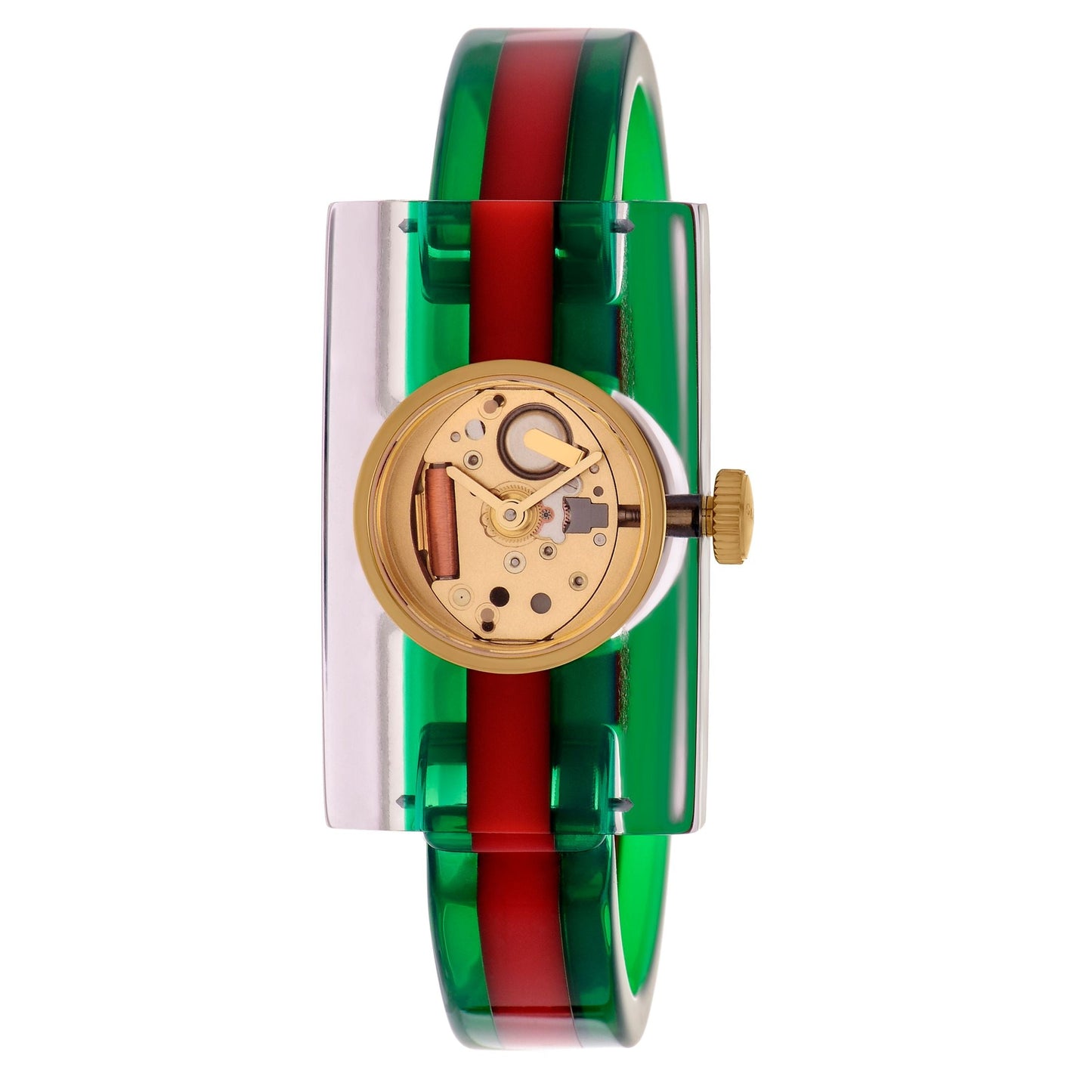 GUCCI FASHION SHOW PLEXIGLASS QUARTZ WATCH