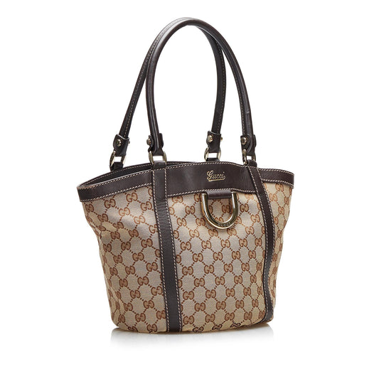 Gucci GG Canvas Abbey D-Ring Bucket Tote (SHG-URGinx)