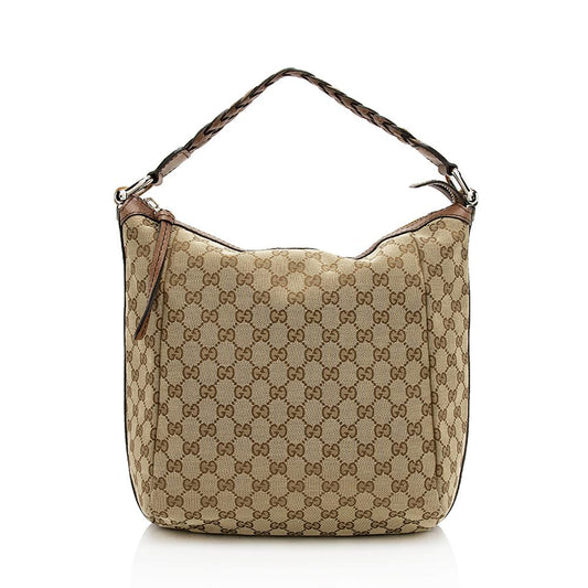 Gucci GG Canvas Bamboo Bar Medium Tote (SHF-12711)