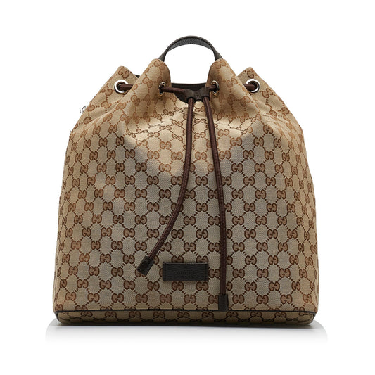 Gucci GG Canvas Drawstring Backpack (SHG-TBk0T0)