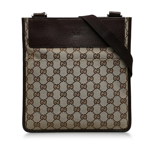 Gucci GG Canvas Flat Messenger (SHG-tmDaTa)