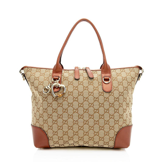 Gucci GG Canvas Heart Bit Medium Tote (SHF-12715)