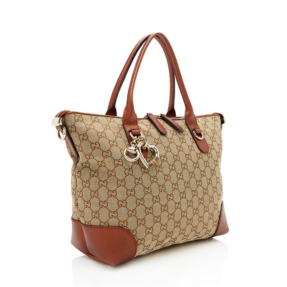 Gucci GG Canvas Heart Bit Medium Tote (SHF-12715)
