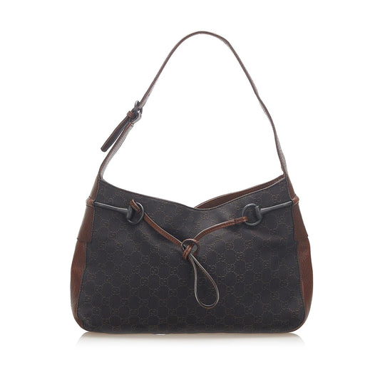 G*G GG Canvas Horsebit Shoulder Bag (SHG-18549)
