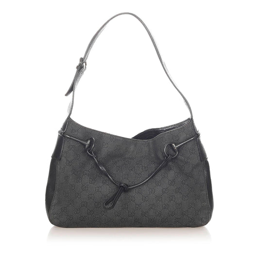 G*G GG Canvas Horsebit Shoulder Bag (SHG-20763)