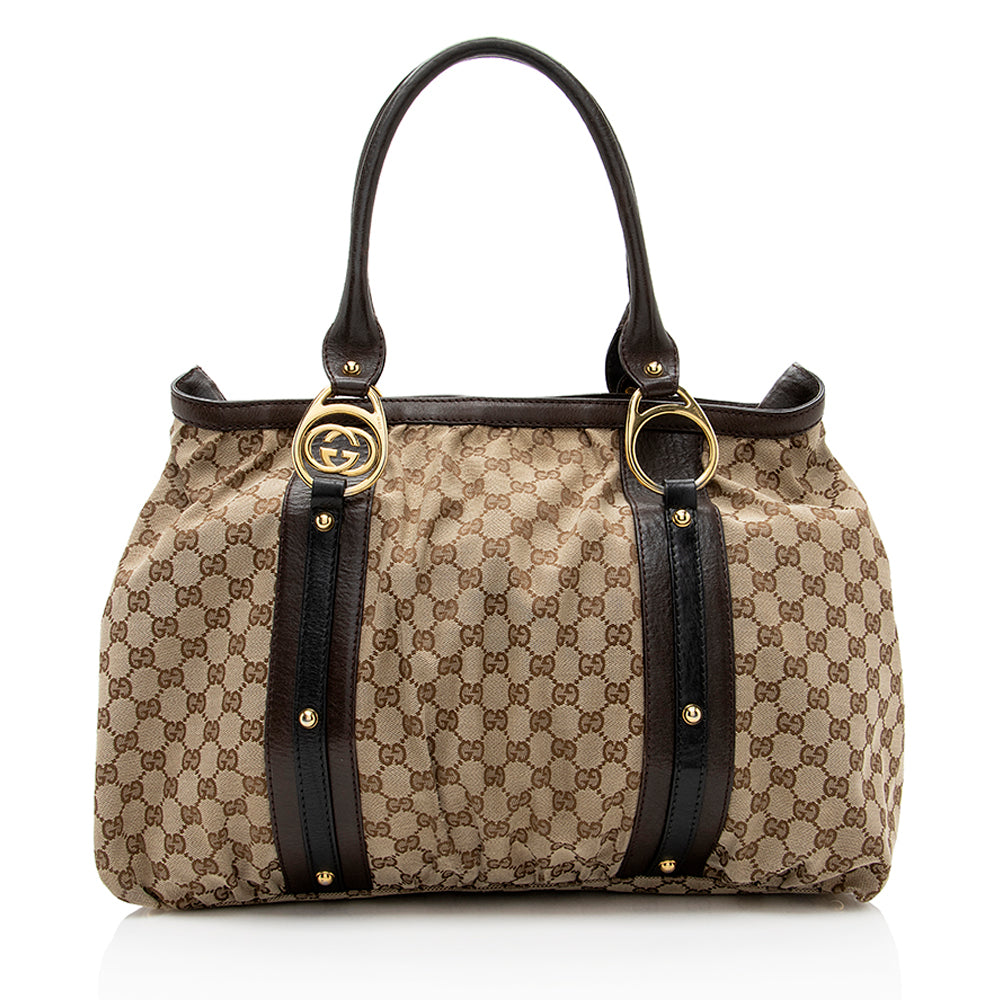 Gucci GG Canvas Interlocking Medium Tote - FINAL SALE