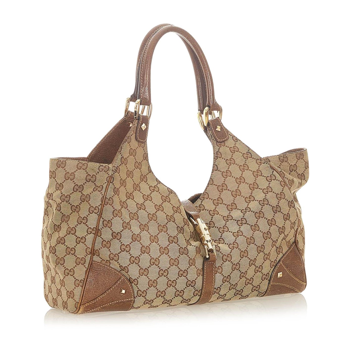 G*G GG Canvas Nailhead Jackie Shoulder Bag (SHG-19560)