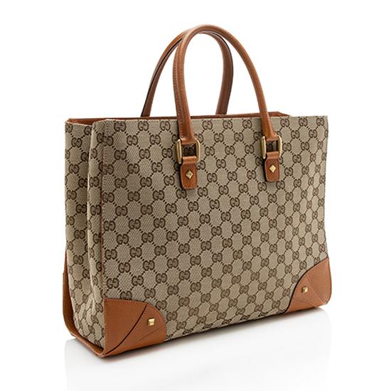 Gucci GG Canvas Nailhead Large Tote
