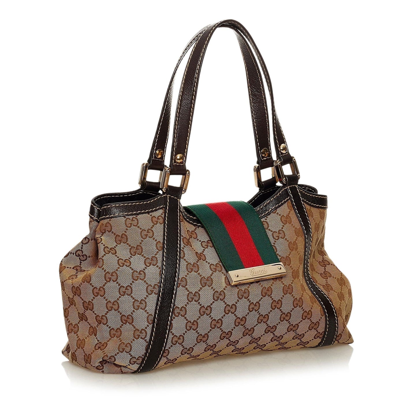 Gucci GG Canvas New Ladies Web Tote Bag
