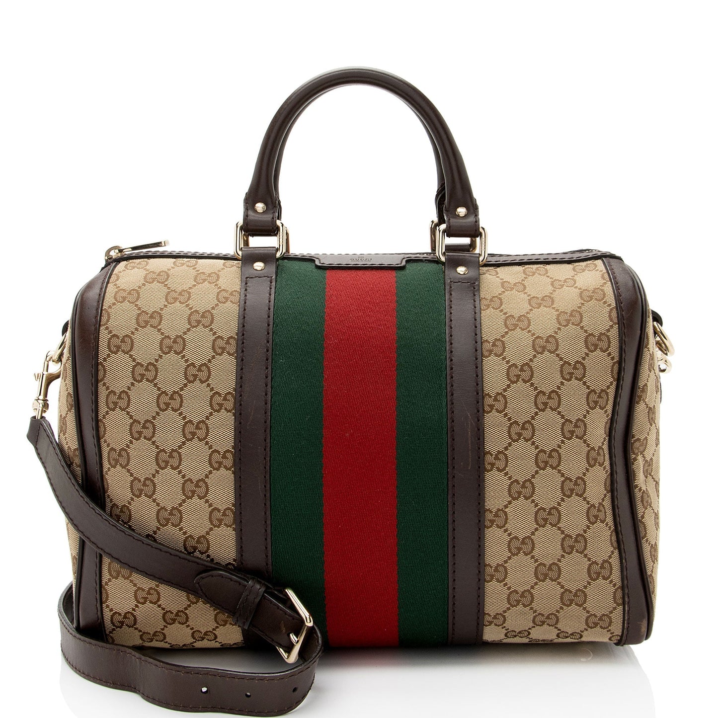 Gucci GG Canvas Vintage Web Joy Medium Boston Bag (SHF-vJvGW4)