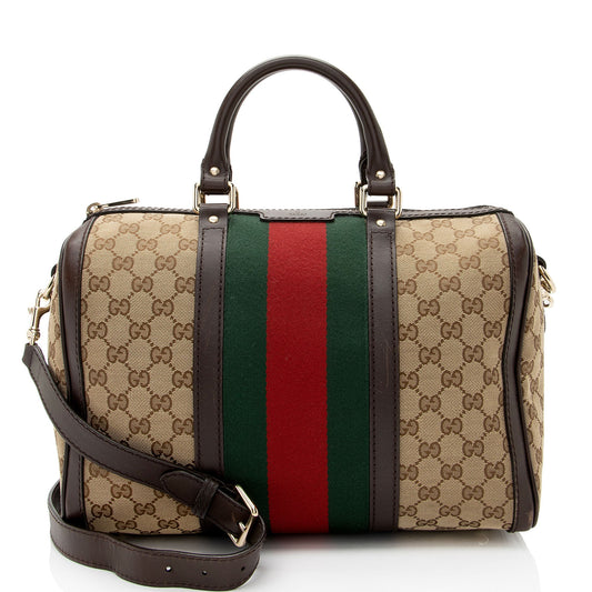 Gucci GG Canvas Vintage Web Joy Medium Boston Bag (SHF-vJvGW4)