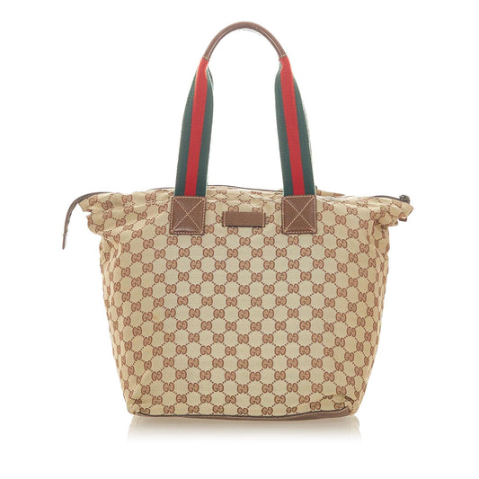 Gucci GG Canvas Web Tote Bag (SHG-19683)