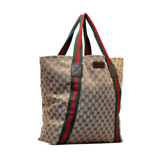 Gucci GG Canvas Web Tote (SHG-eVHpYS)