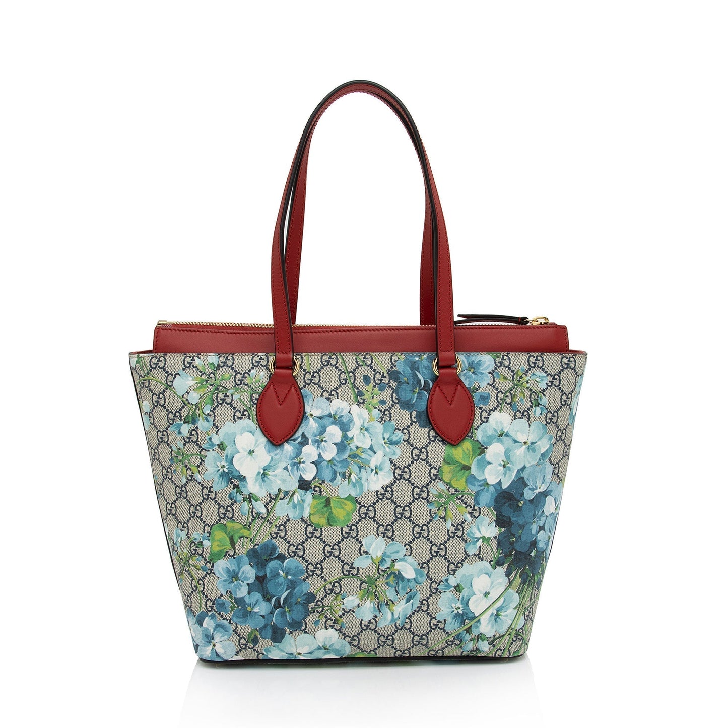 Gucci GG Supreme Blooms Large Zip Tote (SHF-qDfhoQ)