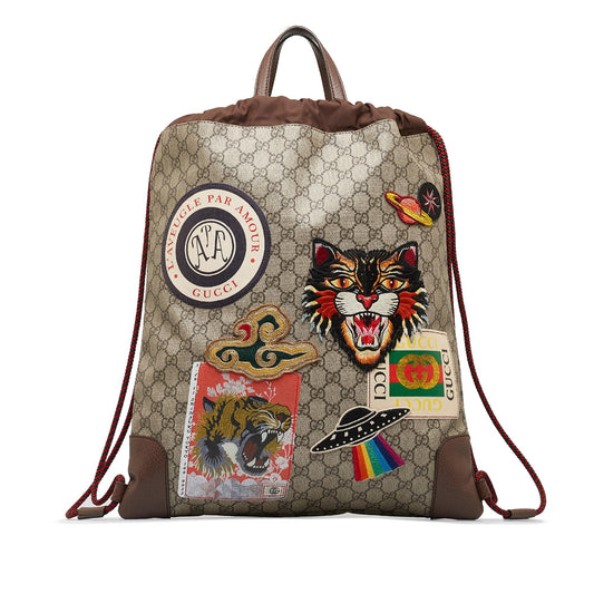 Gucci GG Supreme Courrier Drawstring Backpack (SHG-qOBCtH)