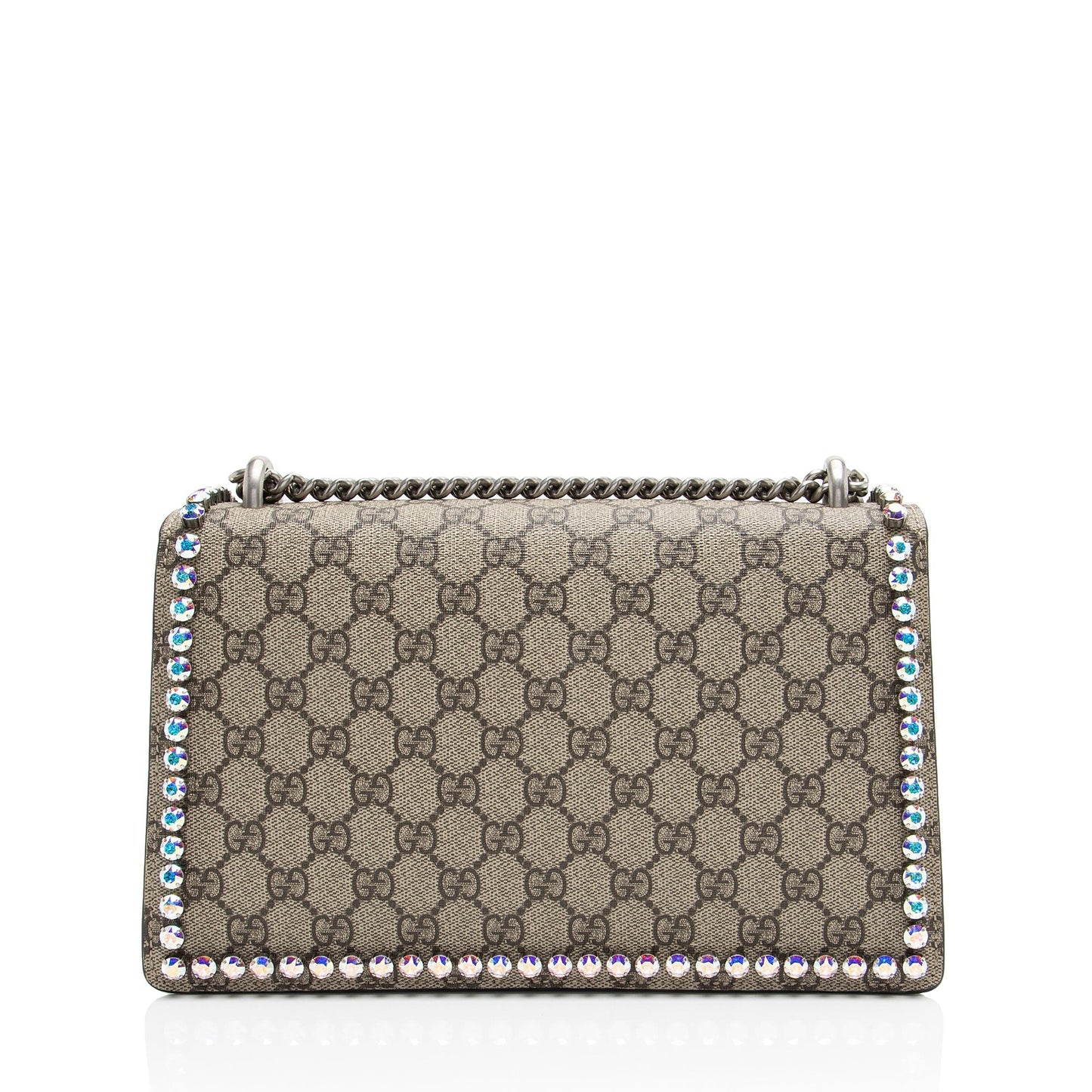 Gucci GG Supreme Crystal Studded Dionysus Small Shoulder Bag