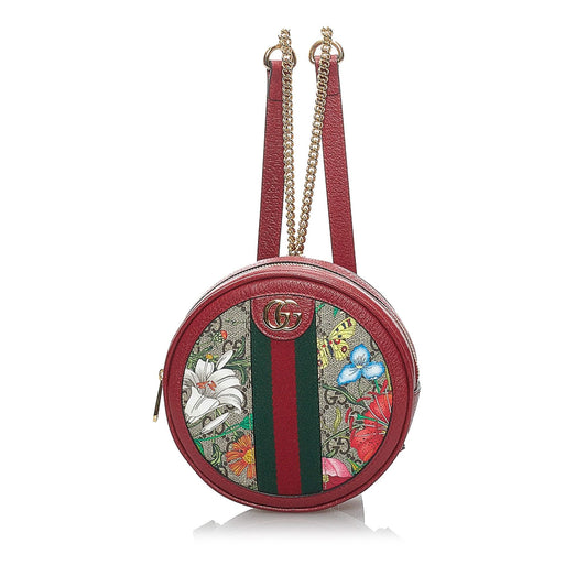 Gucci GG Supreme Flora Ophidia Round Backpack