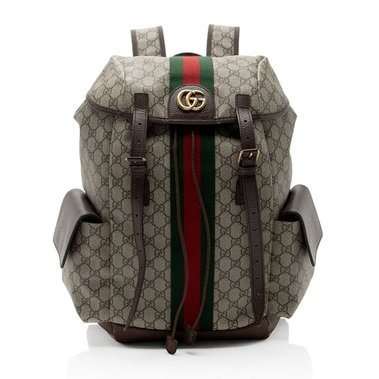 Gucci GG Supreme Ophidia Medium Flap Backpack (SHF-zJBVt3)