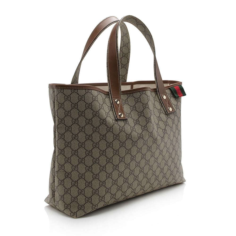 Gucci GG Supreme Web Loop E/W Shopping Tote (SHF-13023)