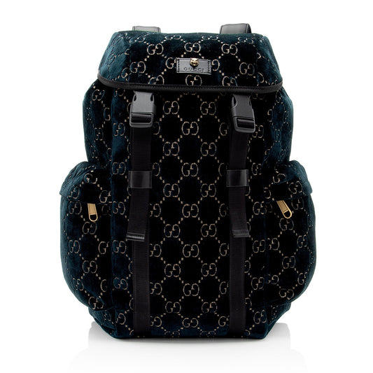 Gucci GG Velvet Medium Flap Backpack (SHF-6tMz52)