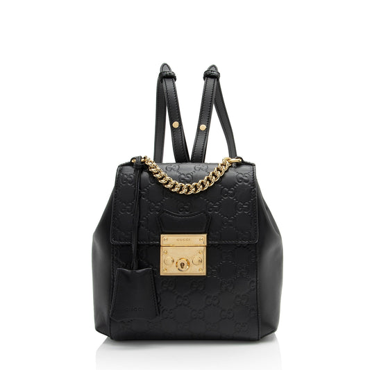 Gucci Guccissima Leather Padlock Backpack