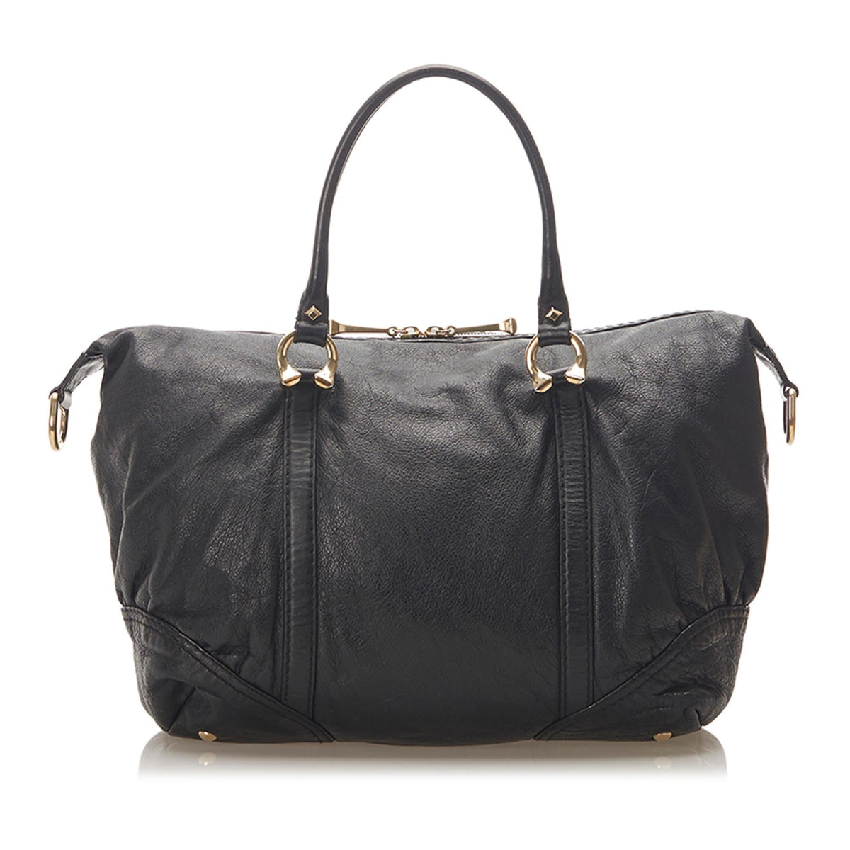 G*G Horsebit Nail Leather Boston Bag (SHG-19059)