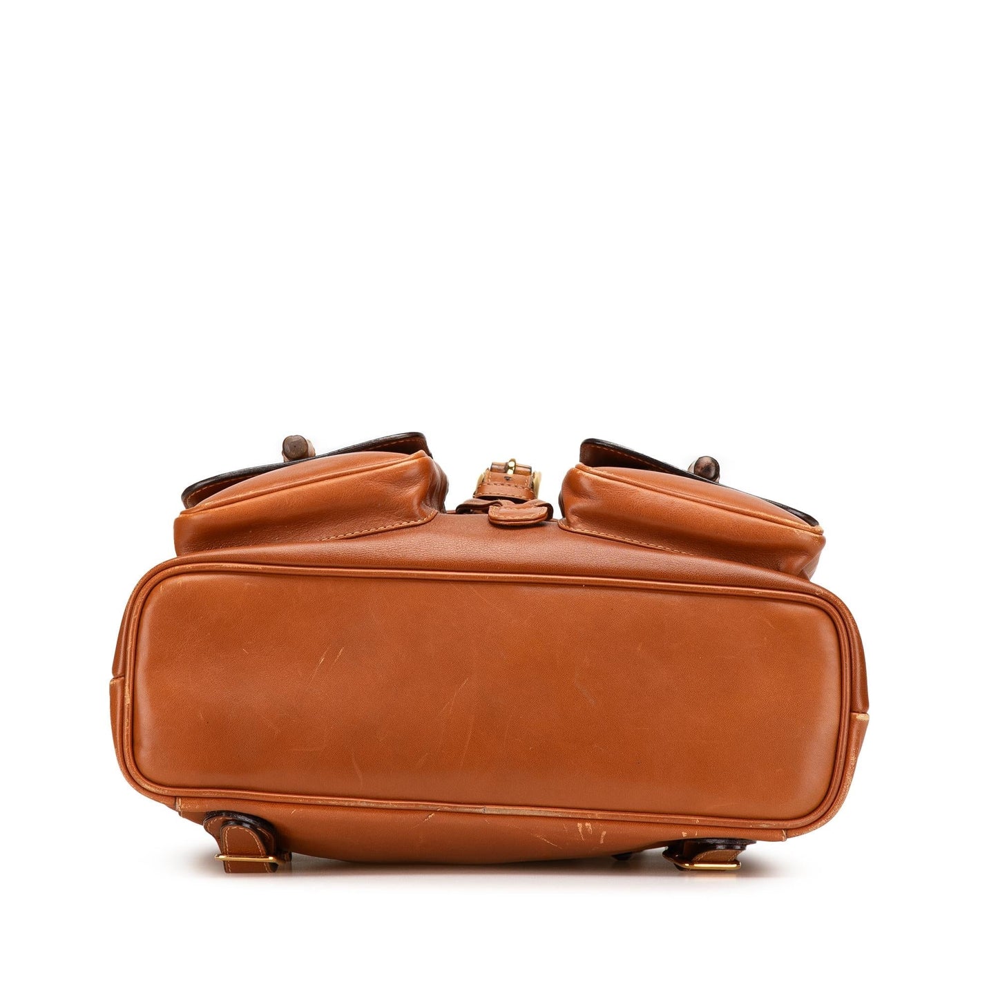 Gucci Leather Bamboo Drawstring Backpack