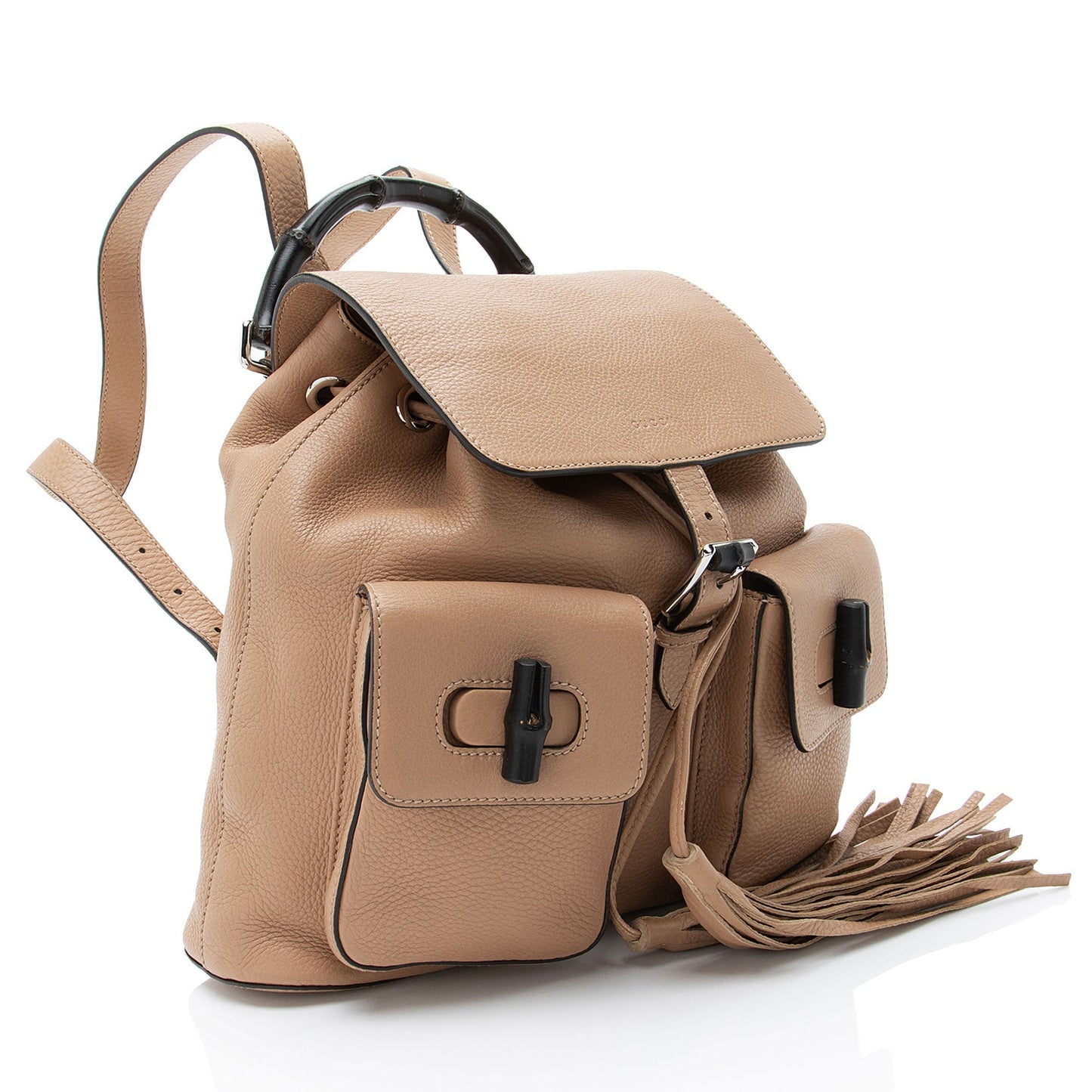 Gucci Leather Bamboo Medium Backpack