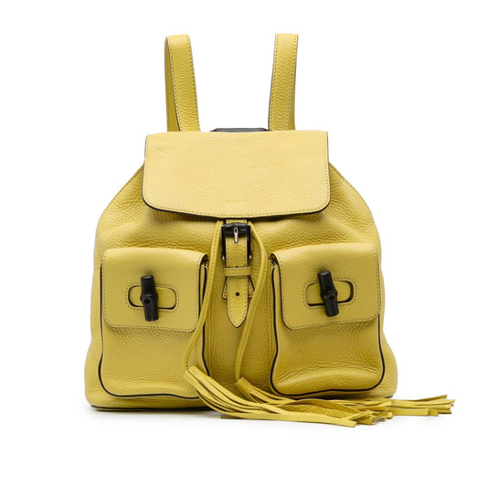 Gucci Leather Bamboo Tassel Backpack