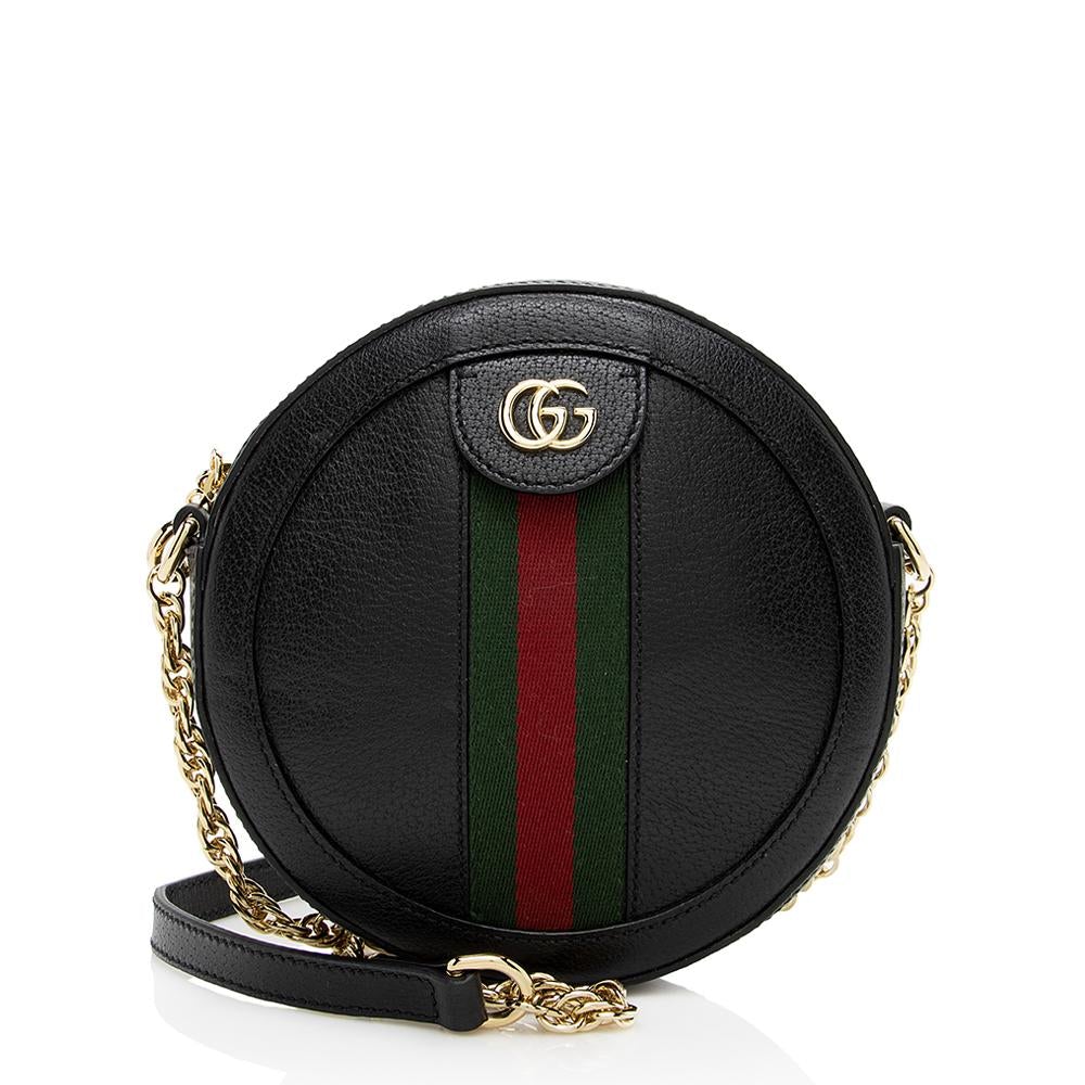 G*G Leather Ophidia Round Mini Shoulder Bag (SHF-14116)