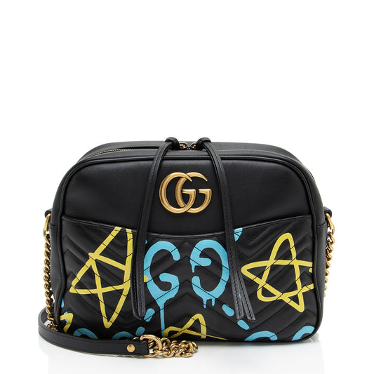 Gucci Matelasse Leather GG Marmont Ghost Medium Shoulder Bag