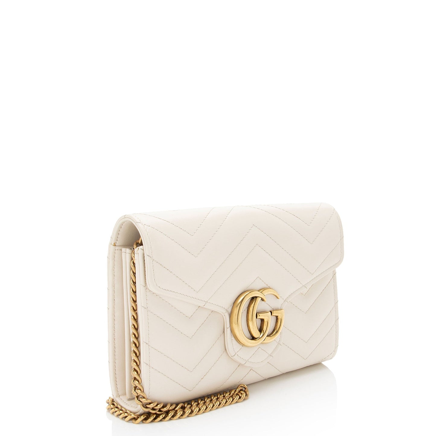 Gucci Matelasse Leather GG Marmont Mini Wallet on Chain