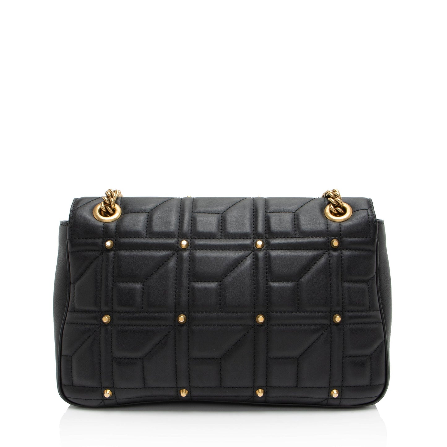 Gucci Matelasse Leather GG Marmont Studded Medium Flap Shoulder Bag