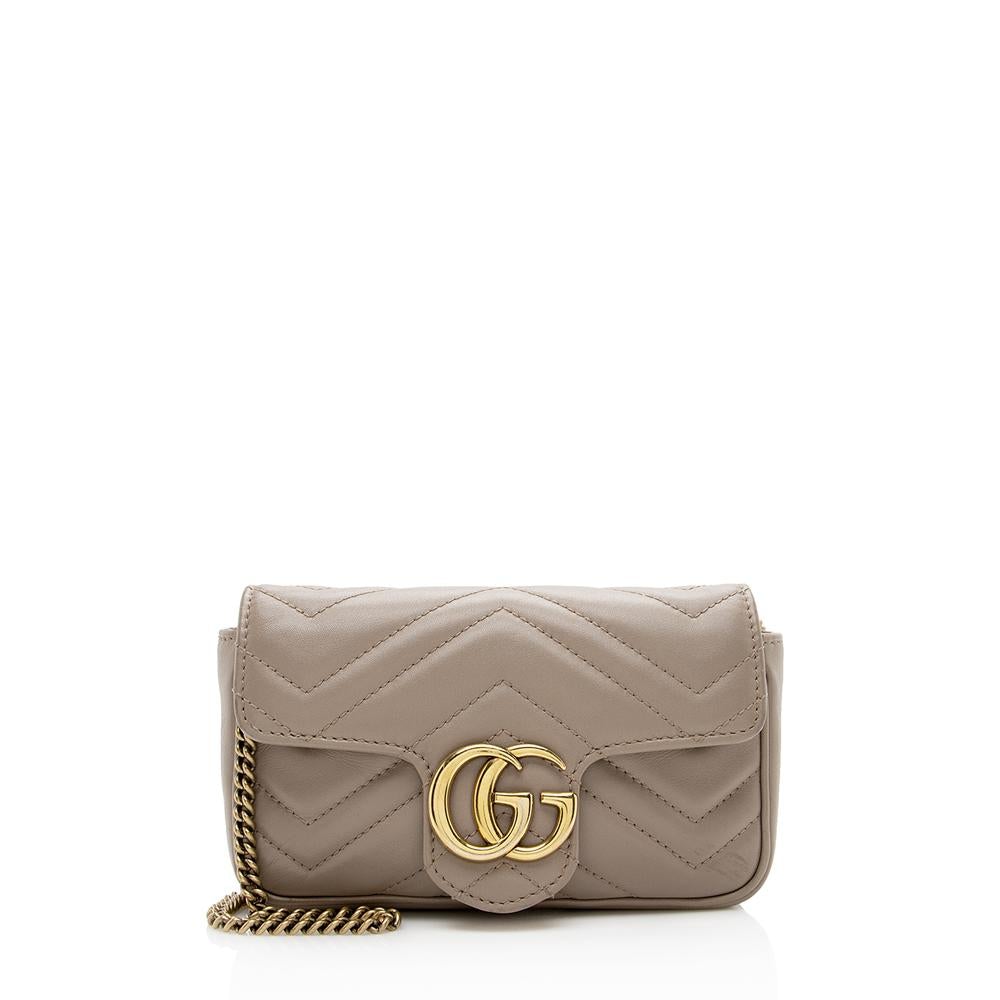 G*G Matelasse Leather GG Marmont Super Mini Bag (SHF-14008)