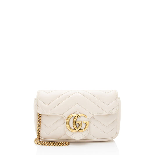 Gucci Matelasse Leather GG Marmont Super Mini Flap Bag