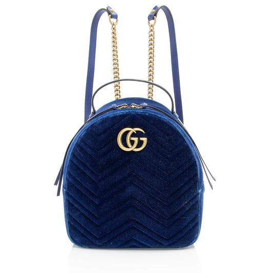 Gucci Matelasse Velvet GG Marmont Backpack