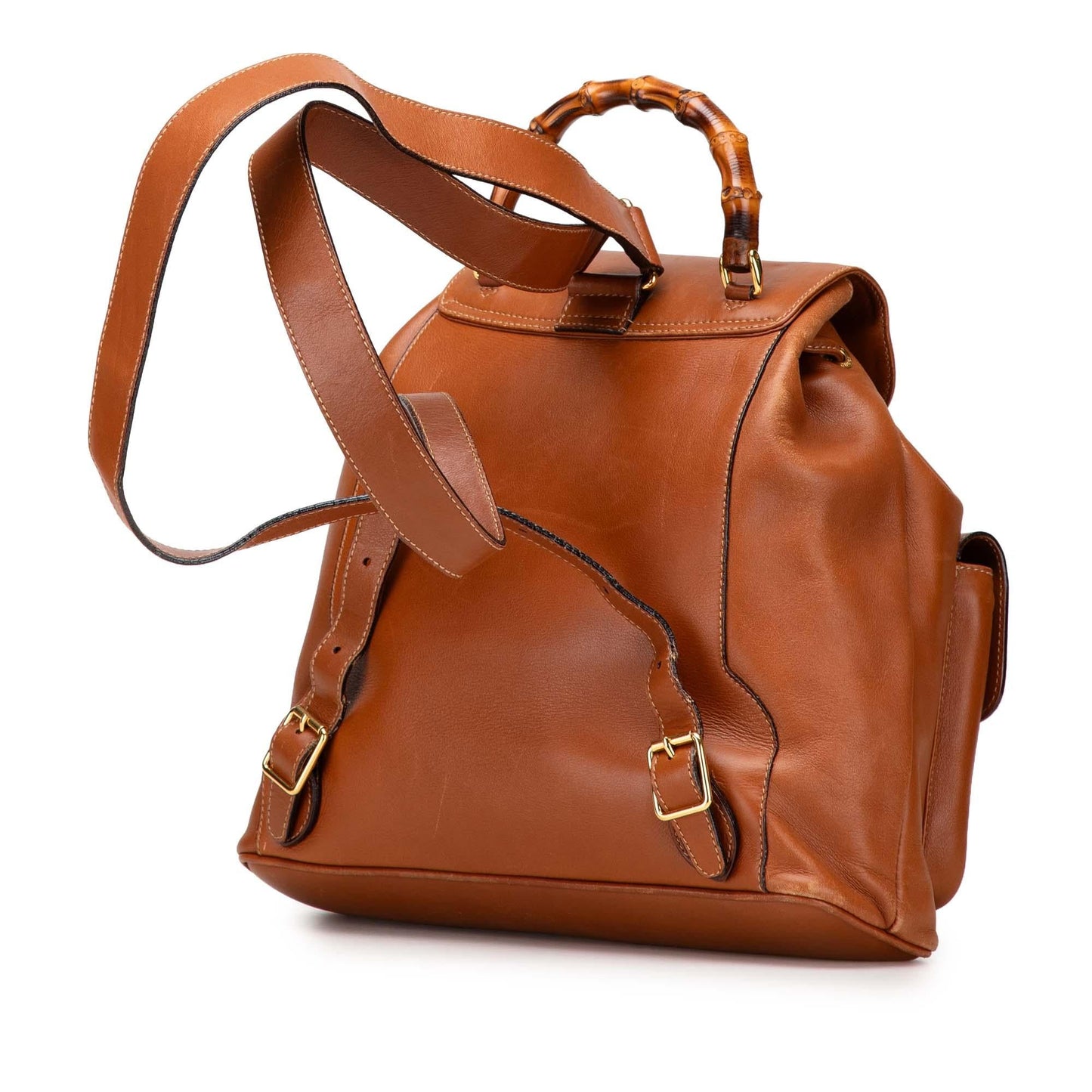 Gucci Medium Calfskin Bamboo Drawstring Backpack