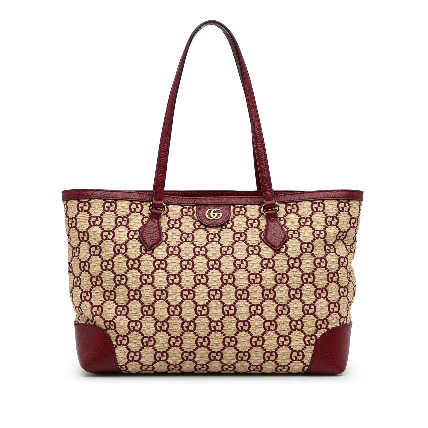 Gucci Medium GG Straw Ophidia Shopping Tote (SHG-sqj0kR)