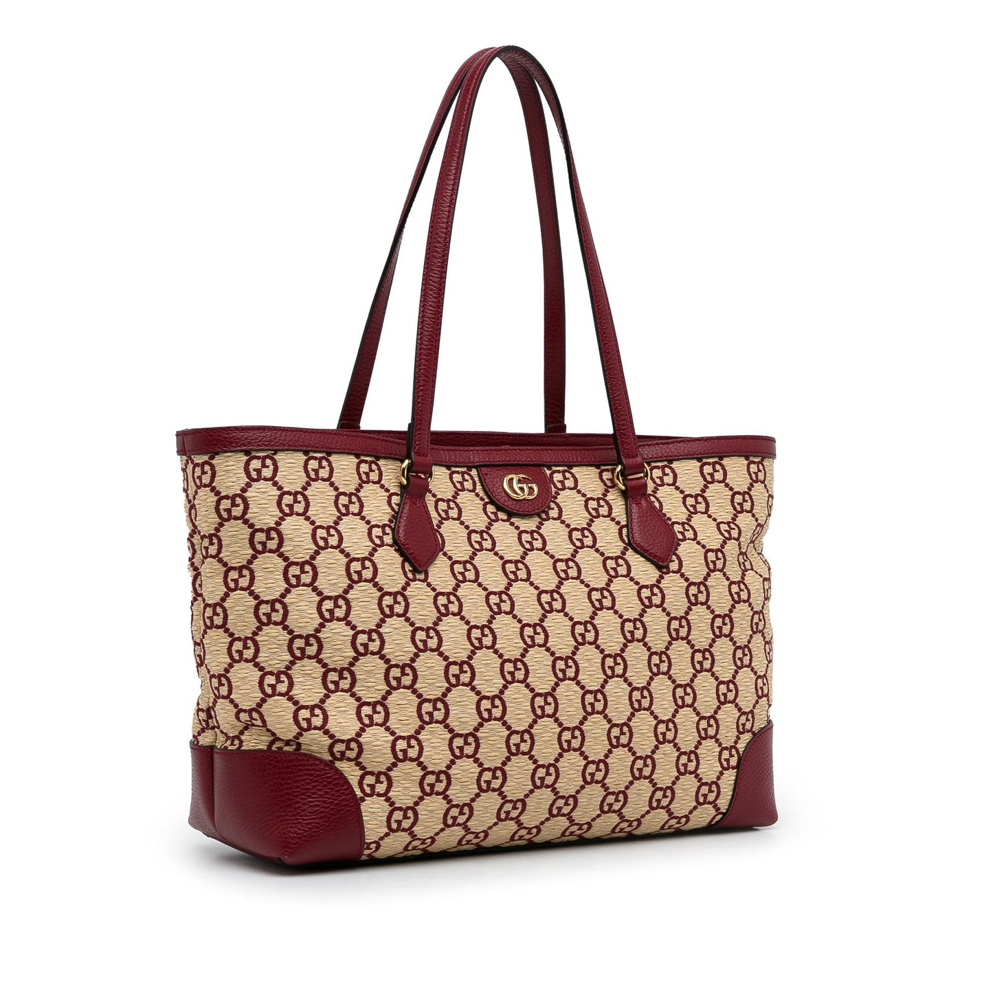 Gucci Medium GG Straw Ophidia Shopping Tote (SHG-sqj0kR)