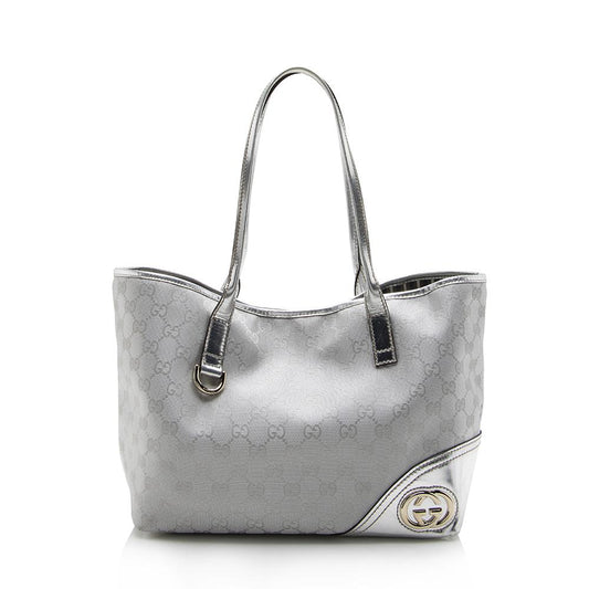 Gucci Metallic GG Canvas Britt Small Tote (SHF-13874)